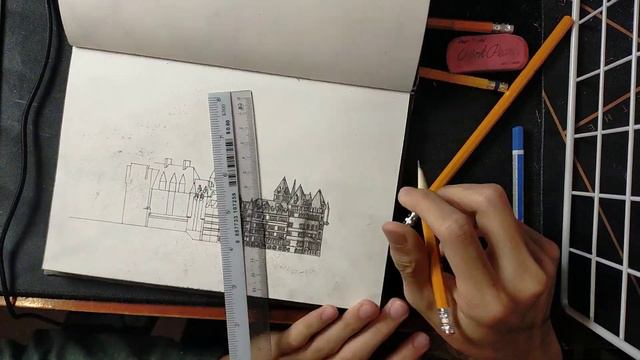Timelapse Drawing - Fairmont Le Château Frontenac. смотреть онлайн