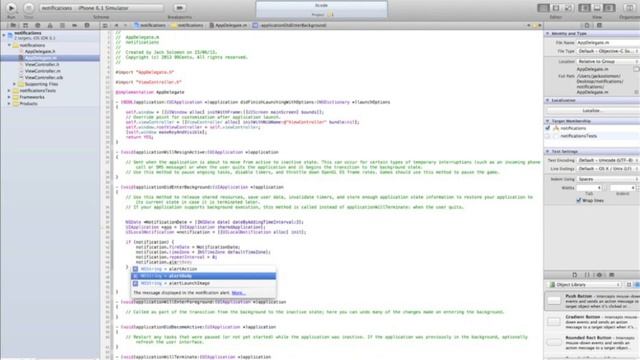 XCode Tutorial 8: Local (Push) Notification & Badge App Icon смотреть онлайн