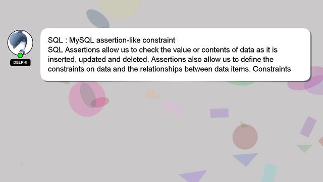 SQL : MySQL assertion-like constraint смотреть онлайн