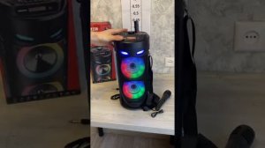 ?Портативная колонка. Акустическая система с Микрофоном радио подсветка пульт р.mp4