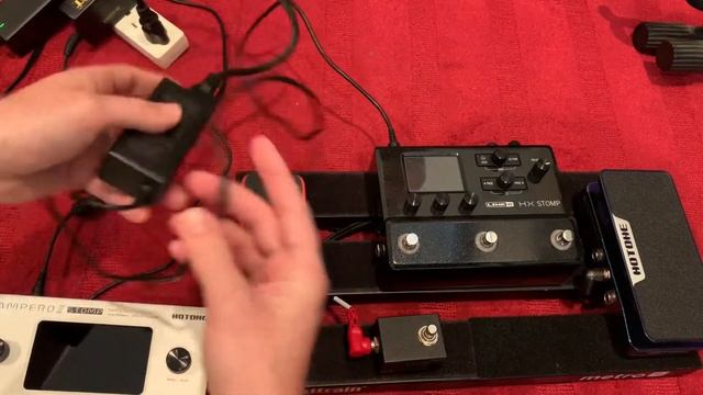 HOTONE AMPERO II Stomp Unpacking, POWER SUPPLY And Line 6 HX Stomp Comparison