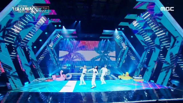 현진(Stray Kids) X 원영(아이즈원) X 현재(더보이즈) - 다시 여기 바닷가, MBC 201231 방송 смотреть онлайн