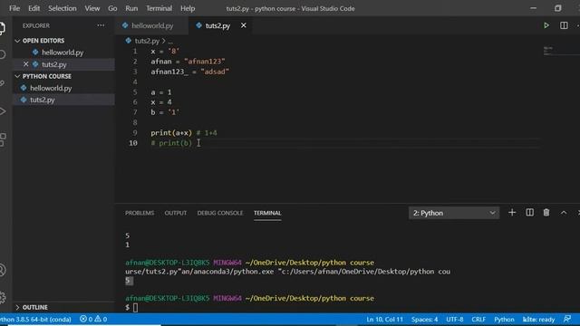 Variables in python | Python tutorial #3 in HINDI | URDU ||AfnanCodeWala смотреть онлайн