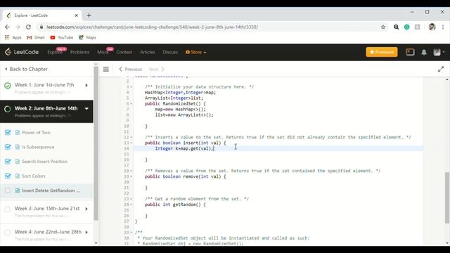 Leetcode June Challenge||#12/30||Insert Remove GetRandom O(1) ||JAVA смотреть онлайн