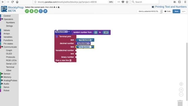 Tiny Tutorials: Print Text and Numbers on the Same Line with BlocklyProp смотреть онлайн