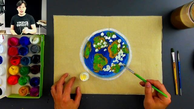 Планета ЗЕМЛЯ рисуем красками космос смотреть онлайн