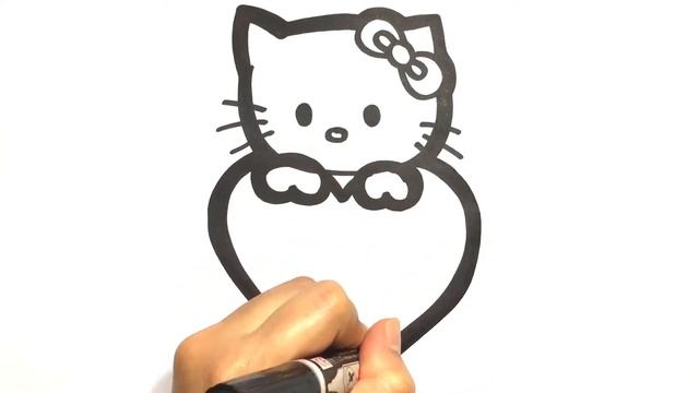 Draw a picture of Hello kitty | котти суретін салу | Нарисуй картинку привет Китти смотреть онлайн