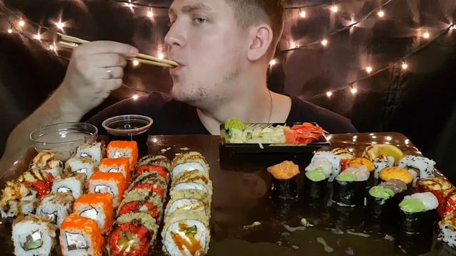 MUKBANG /Роллы /Суши /Мидии /Хотел быть Эксковаторщиком ? #обжор #роллы #суши #мидии #мукбанг