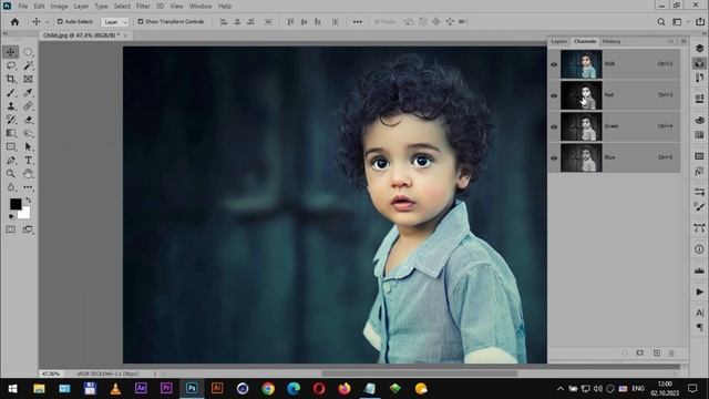 Фотошоп. Преобразуем цветное изображение в черно-белое. смотреть онлайн