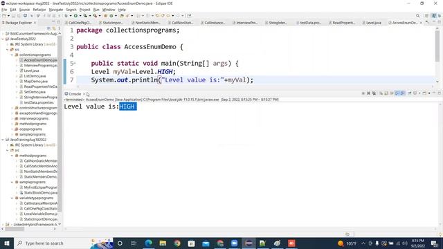 CoreJava ENUMS DEMO SEPT20220903 смотреть онлайн
