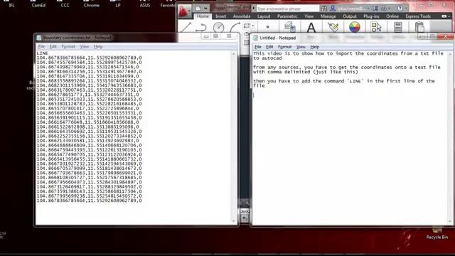 Import coordinates from txt file to AutoCAD смотреть онлайн