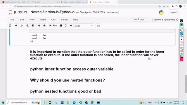 Nested Or Inner Function In Python | How Nested Functions Work In Python? [ Hindi ] смотреть онлайн