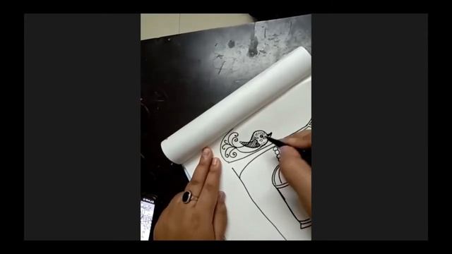 Art Tutorial | How to sketch garden with bird house | step by step tutorial for beginners | смотреть онлайн