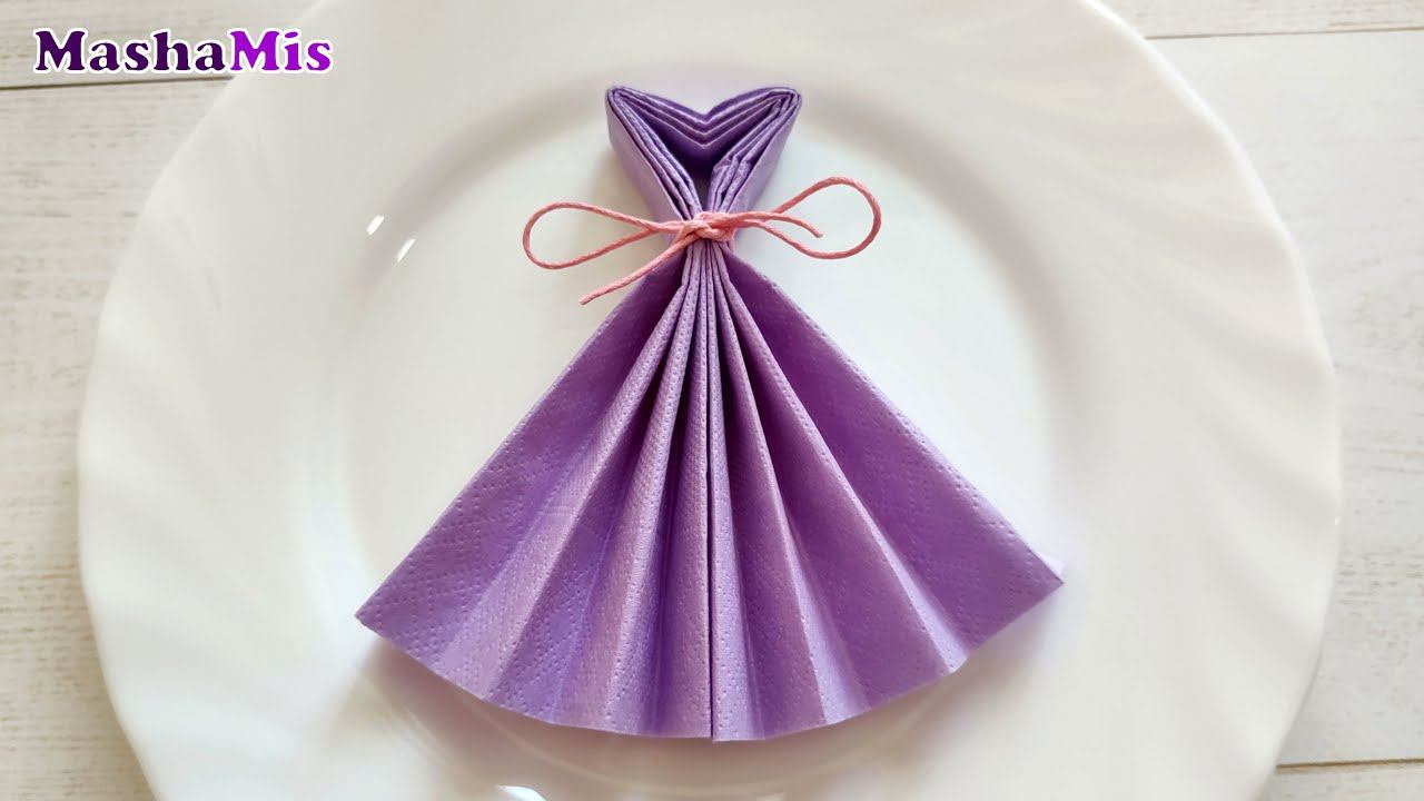 Платье из салфетки/Как сложить салфетки на стол смотреть онлайн
