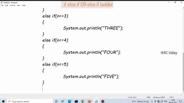 2.1.5. if else if or else if ladder in java explained with an example in TELUGU смотреть онлайн