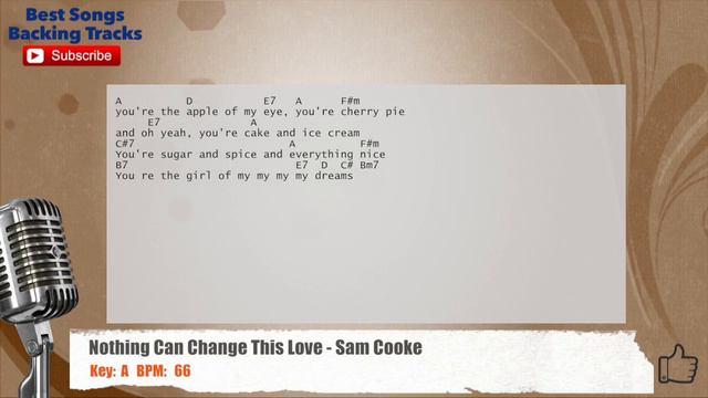 🎙 Nothing Can Change This Love - Sam Cooke Vocal Backing Track with chords and lyrics смотреть онлайн