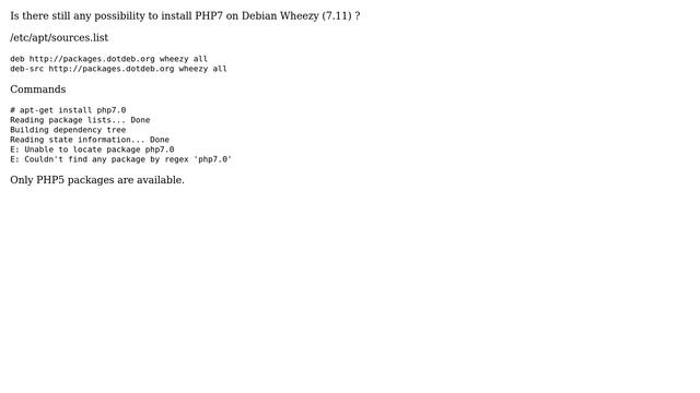 Obtain PHP7.0 on Debian 7 смотреть онлайн