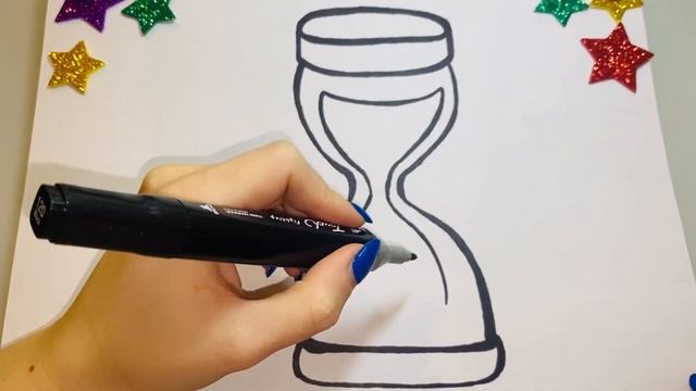 how to draw sand clock / how to draw hourglass / как нарисовать песочные часы смотреть онлайн