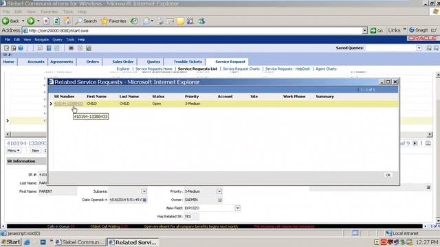 Siebel CRM - Project 1 (part 4) (Related Service Requests) смотреть онлайн