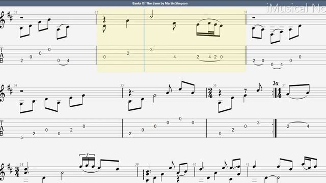 Guitar TAB - Martin Simpson : Banks Of The Bann | Tutorial Sheet Lesson #iMn смотреть онлайн