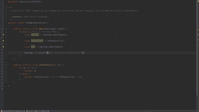 Java Ejercicio: 547 Computar el Tiempo de Ejecución de una Función con el Método static nanoTime() смотреть онлайн