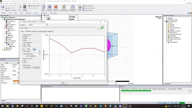 Анализ сетки в модели Ansys HFSS. Задача дифракции смотреть онлайн