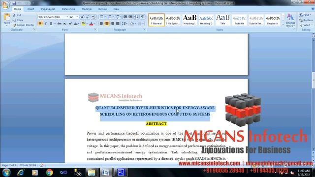 QUANTUM INSPIRED HYPER HEURISTICS FOR ENERGY AWARE - IEEE PROJECTS 2018 смотреть онлайн