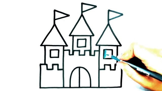 DRAWING AND COLORING A CASTLE EASY STEP BY смотреть онлайн