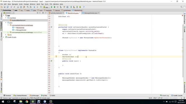 Send data from PC to Android using TCP Sockets Client Server in Android Studio PART 2 смотреть онлайн