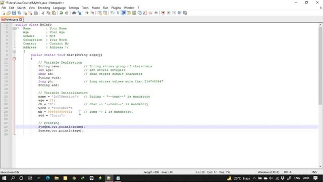 5.1 How to Declare and Initialize a Variable in Program | Core Java Tutorial | inFUNmation смотреть онлайн