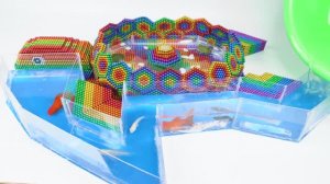 Соберите удивительную модель черепахи и аквариум с рыбками из магнитных шариков