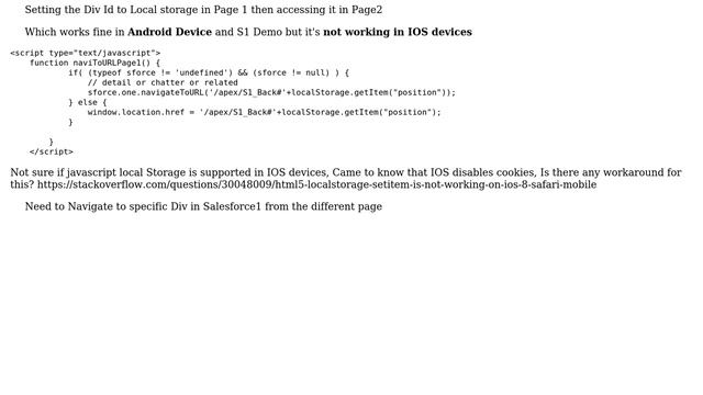 Salesforce: Salesforce 1 Navigate to specific Div on different Page in IOS Device смотреть онлайн