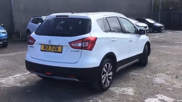 Frozen White Suzuki SX4 S-Cross 1.0 Boosterjet SZ-T 5dr Auto 2018 смотреть онлайн