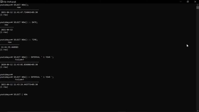 Timestamp and Date in PostgreSQL смотреть онлайн