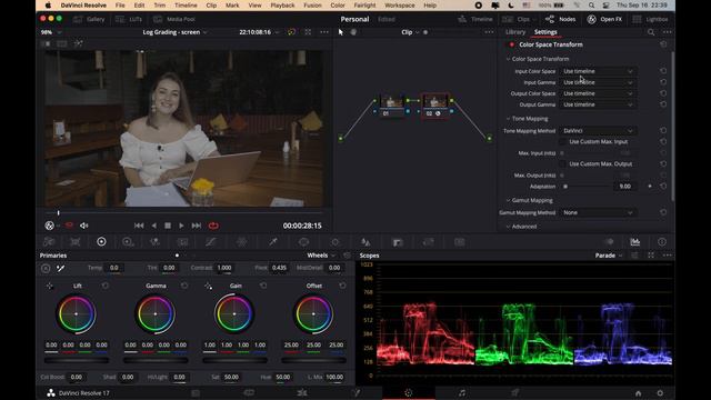Цветокоррекция LOG в DaVinci Resolve смотреть онлайн