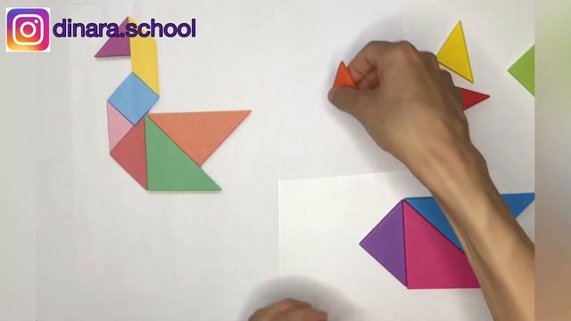 Танграм:Аққу. Онлайн балабақша. Танграм:Лебед. Онлайн детский сад.Tangram: Swan смотреть онлайн
