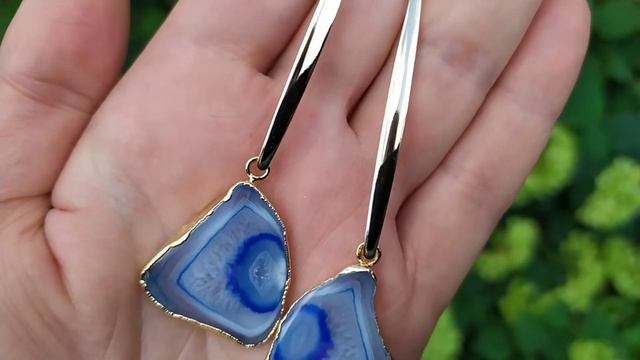 Стильные серьги агат | Украшения ручной работы смотреть онлайн