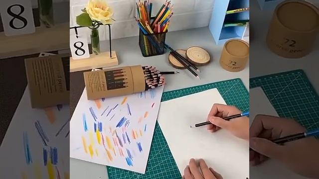 Карандаши цветные профессиональные 72 цвета KALOUR набор в картонном тубусе смотреть онлайн