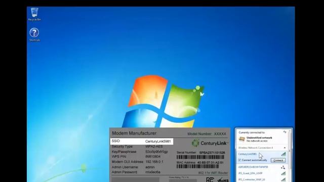 Connecting Windows 7 to your wireless modem using the WPS button. смотреть онлайн