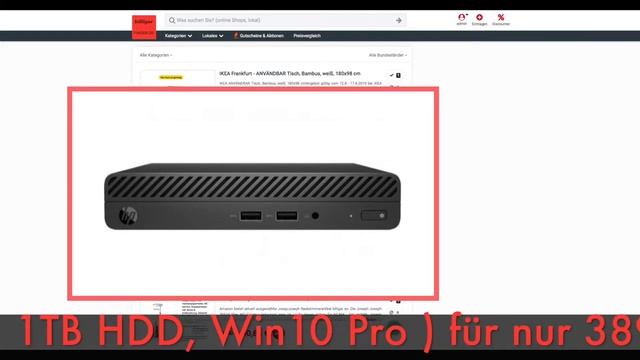 Schnäppchen Des Tages 15.8.19 - HP 260 G3 Mini-PC (i5-7200, 8GB RAM, 1TB HDD, Win10 Pro )