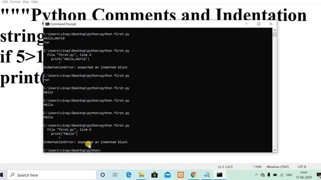 Chapter 4: Python Comments And Indentation смотреть онлайн
