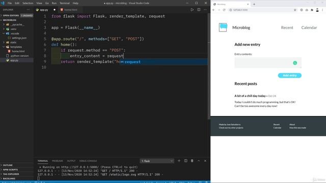 07 - Backend Development with Flask - 009 Receiving form data using Flask смотреть онлайн