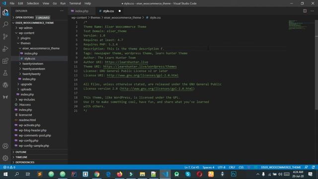 94.woocommerce theme development development bangla tutorial | Style css & Index php смотреть онлайн