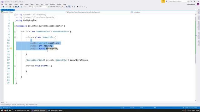 Quick Tip: View your Custom Classes in the Inspector (Unity Tutorial) смотреть онлайн