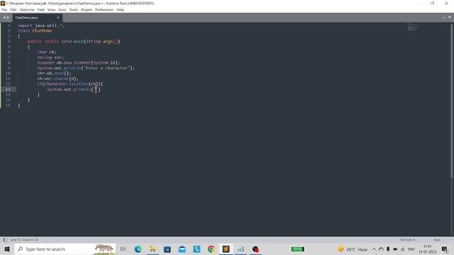 Java Program to check whether given character is Alphabet, Number or a Special Symbol. смотреть онлайн