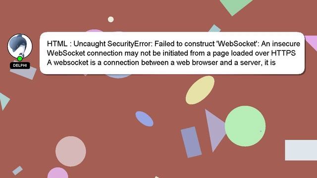 HTML : Uncaught SecurityError: Failed to construct 'WebSocket': An insecure WebSocket connection ma смотреть онлайн