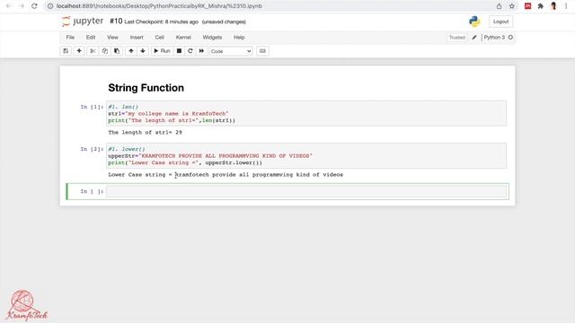 10. Python Practical: String functions [len(), lower(), upper(), swapcase()] by Ram Krishn Mishra смотреть онлайн