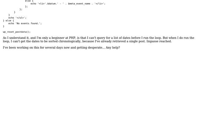 Wordpress: Sorting meta box values by start- and enddate and all dates in between смотреть онлайн