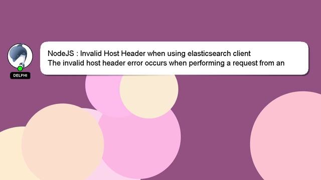 NodeJS : Invalid Host Header when using elasticsearch client смотреть онлайн
