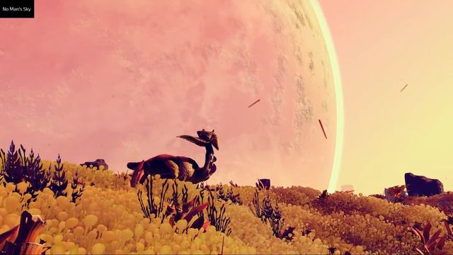 Динозаврик с воротничком на фоне красных деревьев смотреть онлайн